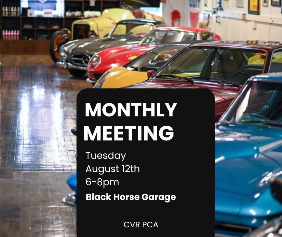 Join us for our monthly Connecticut Valley Region PCA meetup at Black Horse Garage! 🏁 A night of cars, community, and conversation you won’t want to miss. Whether you’re a long-time member or new to the club, come connect with fellow enthusiasts. See you there! 🐎🚗 #PCAConnecticut #PorschePassion #BlackHorseGarage #cvrpca